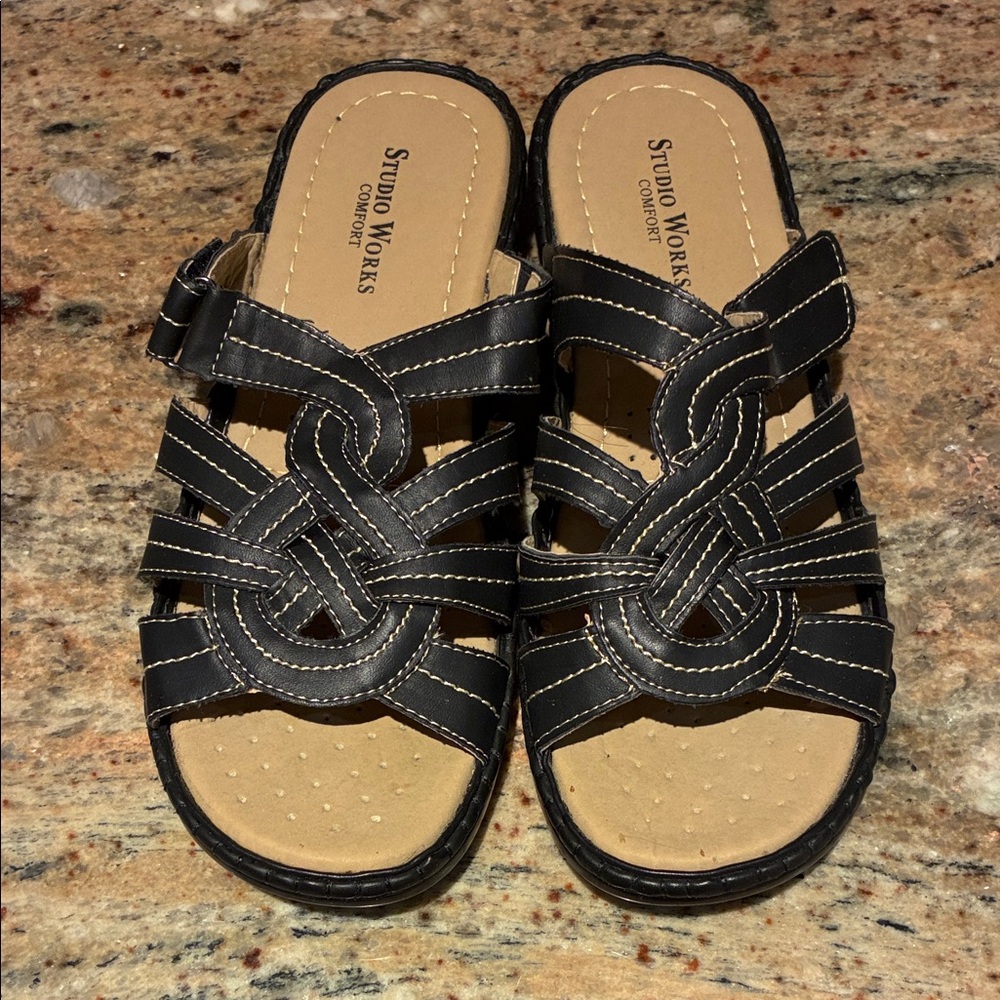 Studio Works Black Strappy Sandals New never worn